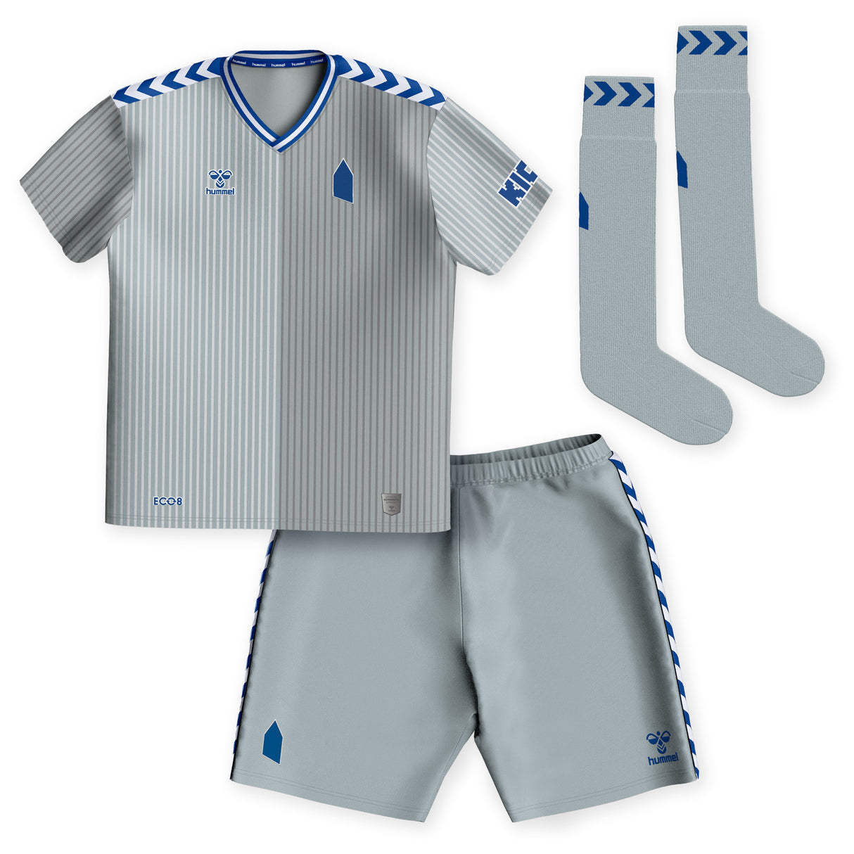 Everton Hummel Third Infant Kit 2023-24 with Young 18 printing - Kit Captain