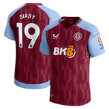 Aston Villa Castore Home Shirt 2023-24 with Diaby 19 printing - Kit Captain