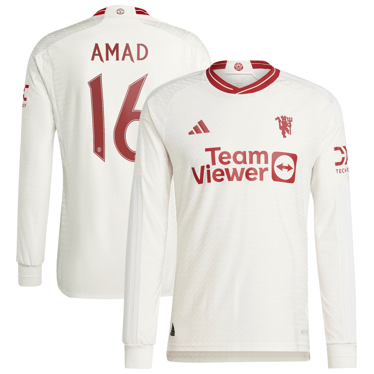 Manchester United Cup Third Authentic Shirt 2023-24 - Long sleeve with Amad 16 printing - Kit Captain