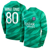 Paris Saint-Germain Nike Goalkeeper Long Sleeve Stadium Shirt 2023-24 - Kids with Arnau Tenas 80 printing - Kit Captain