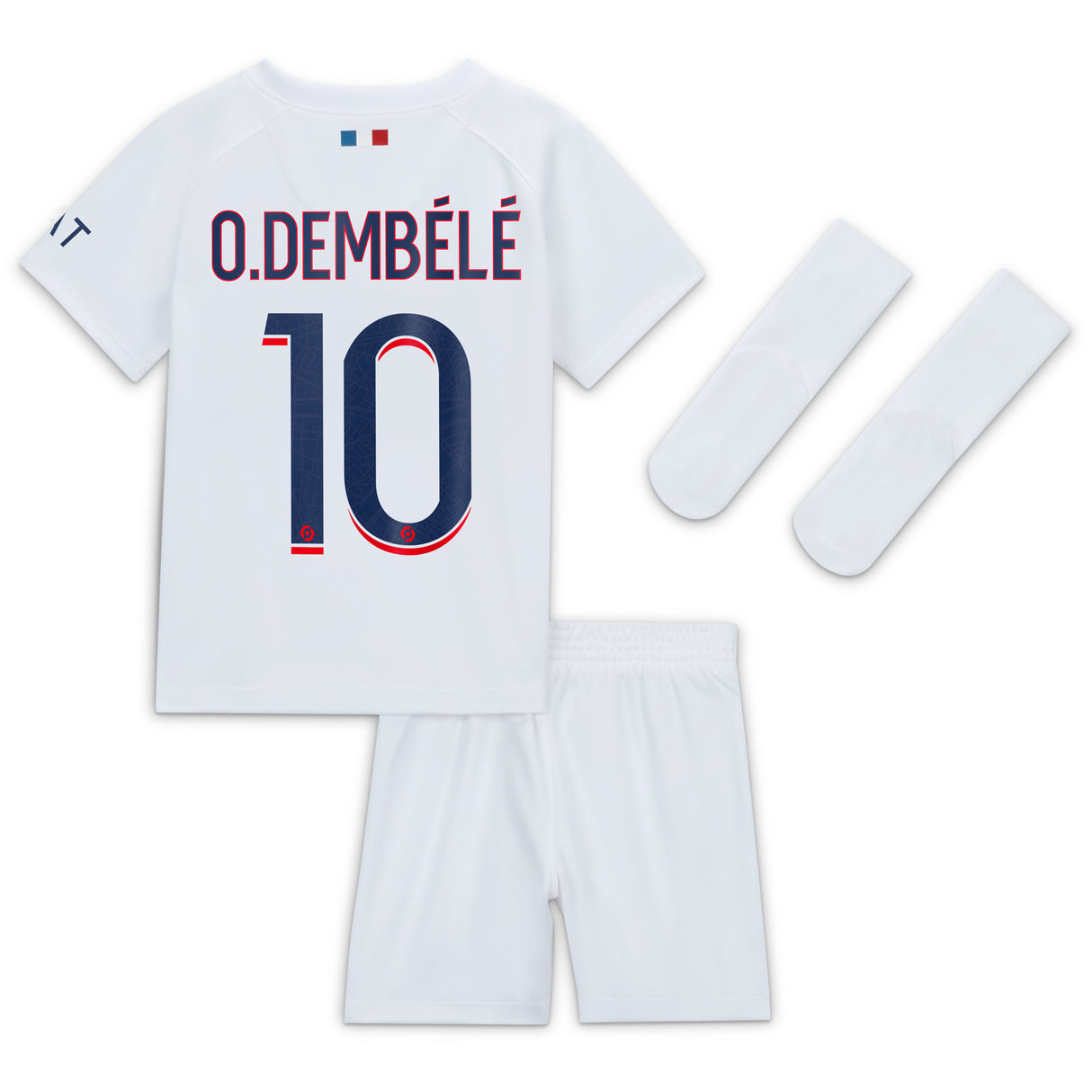 Paris Saint-Germain Nike Away Stadium Kit 2023-24 - Infant With O.Dembélé 10 Printing - Kit Captain