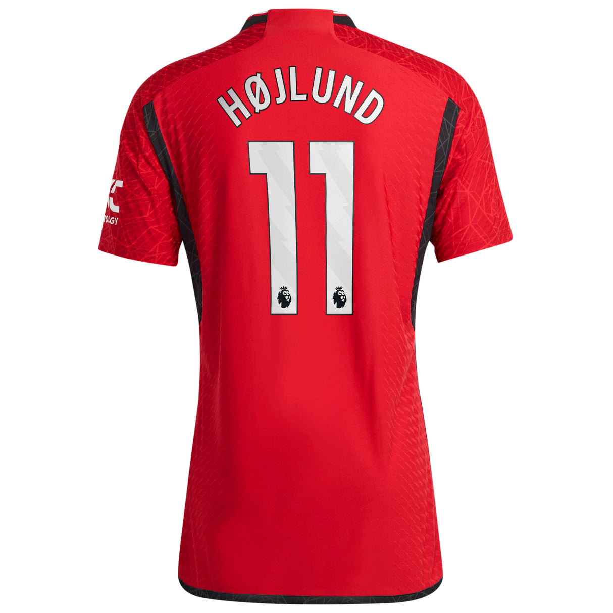 Manchester United EPL Home Authentic Shirt 2023-24 with Højlund 11 printing - Kit Captain