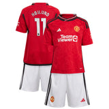 Manchester United EPL Home Mini Kit 2023-24 with Højlund 11 printing - Kit Captain