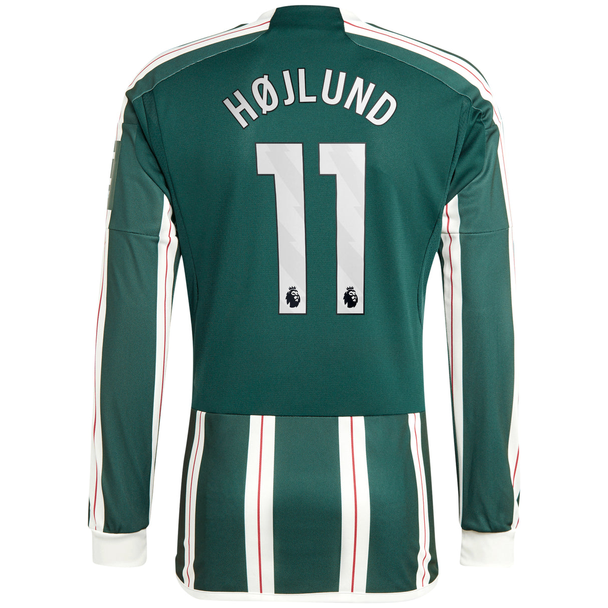 Manchester United EPL Away Shirt 2023-24 - Long sleeve with Højlund 11 printing - Kit Captain