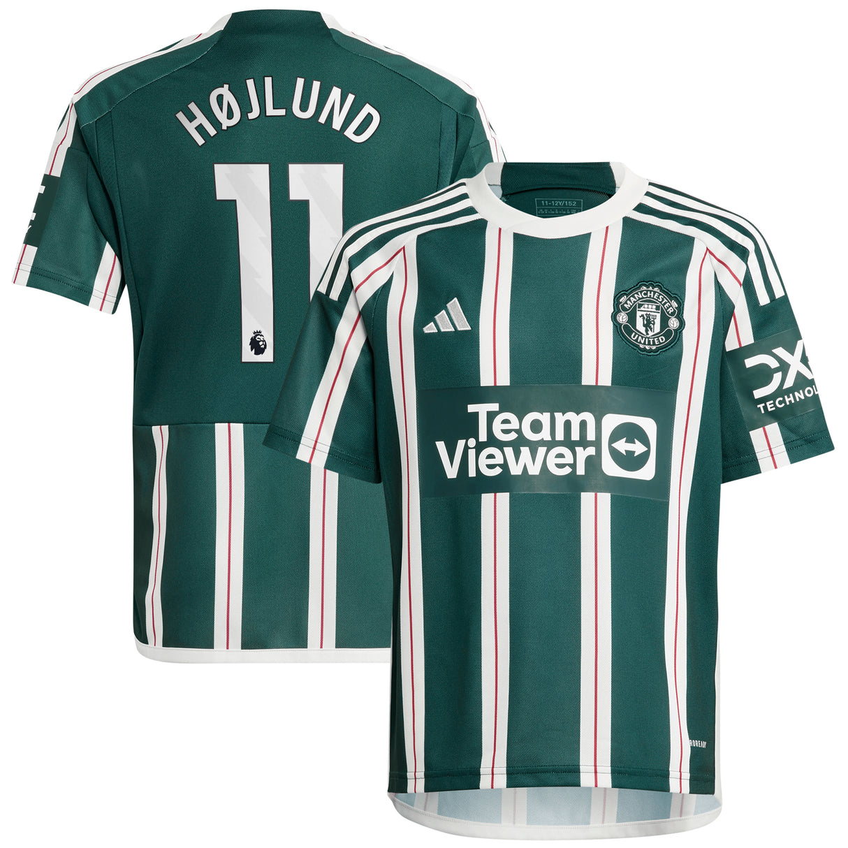 Manchester United EPL Away Shirt 2023-24 - Kids with Højlund 11 printing - Kit Captain