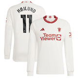 Manchester United adidas Third Shirt 2023-24 - Long Sleeve with Højlund 11 printing - Kit Captain