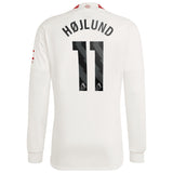 Manchester United adidas Third Shirt 2023-24 - Long Sleeve with Højlund 11 printing - Kit Captain