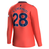 Everton Hummel Away Shirt 2023-24 - Long Sleeve - Kids with Y. Chermiti 28 printing - Kit Captain