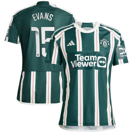 Manchester United WSL adidas Away Shirt 2023-24 - With Evans 15 Printing - Kit Captain