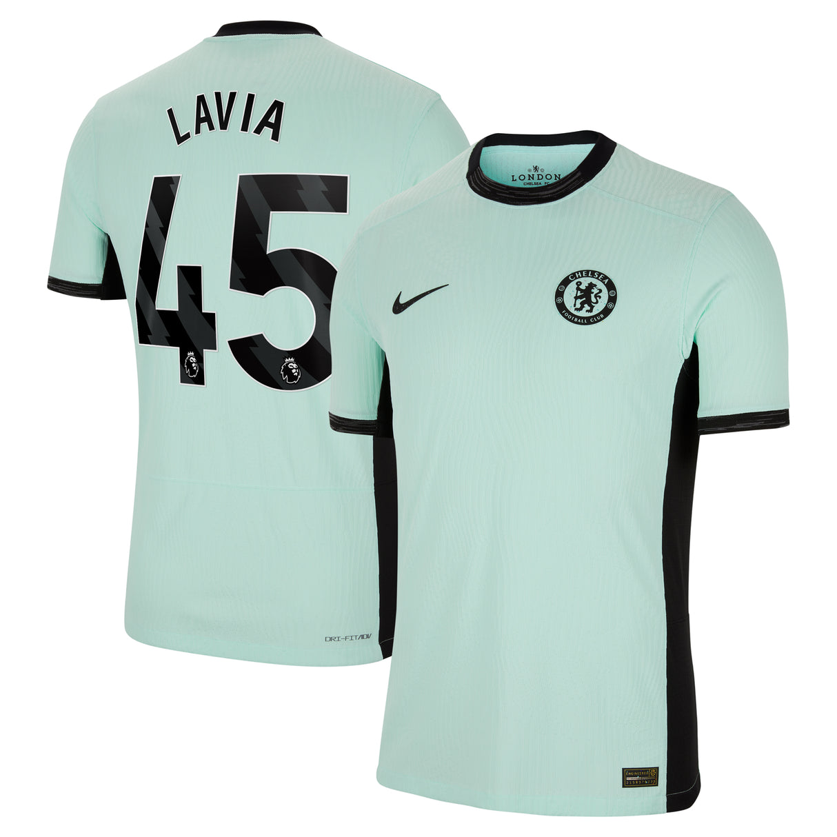 Chelsea Third Vapor Match Shirt 2023-24 with Lavia 45 printing - Kit Captain