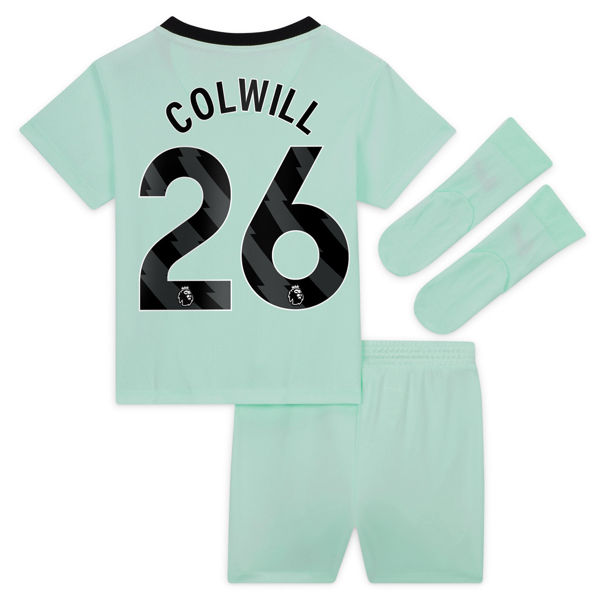 Chelsea Third Stadium Kit 2023-24 - Infants with Colwill 26 printing - Kit Captain