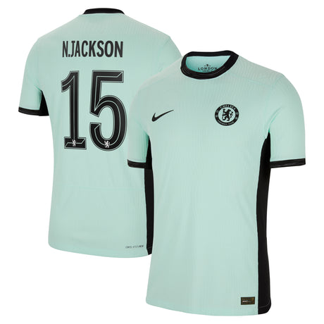 Chelsea Cup Third Vapor Match Shirt 2023-24 with N.Jackson 15 printing - Kit Captain