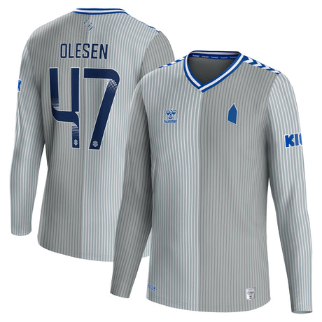 Everton WSL Hummel Third Shirt 2023-24 - Long Sleeve - Kids with Olesen 47 printing - Kit Captain