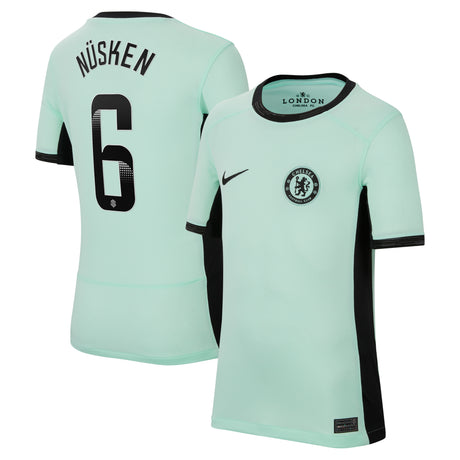 Chelsea WSL Third Stadium Shirt 2023-24 - Kids with Nüsken 6 printing - Kit Captain