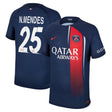 PSG Home Vapor Match Shirt 2023-24 with Champions League printing N.Mendes 25 - Kit Captain