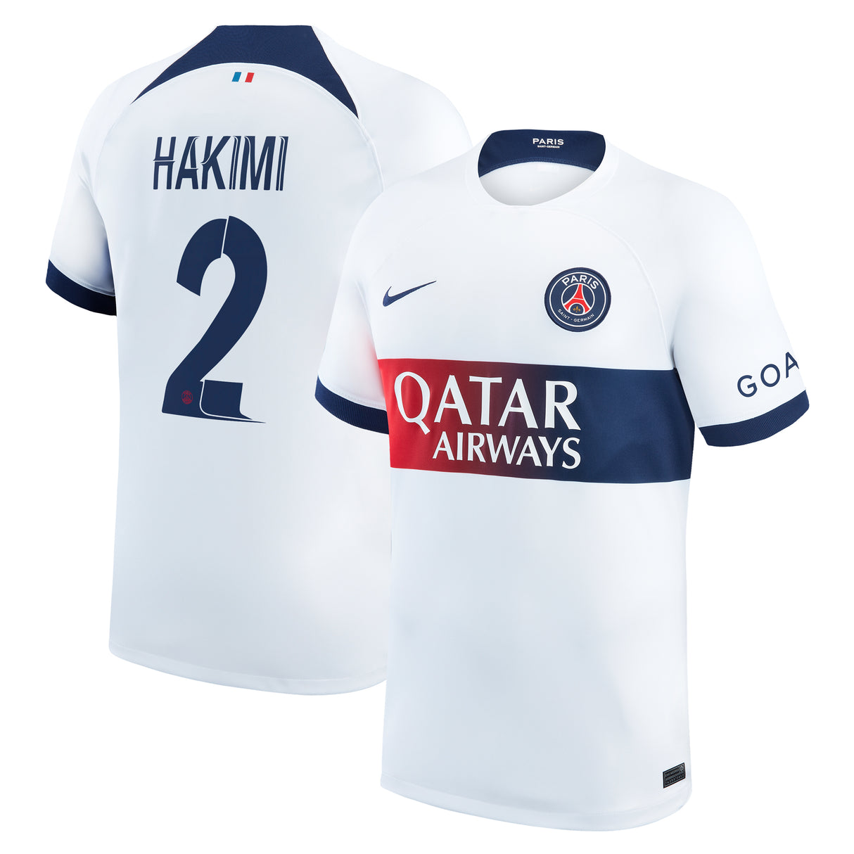 Paris Saint-Germain Nike Away Stadium Shirt 2023-24 with Champions League printing Hakimi 2 - Kit Captain