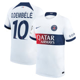 PSG Nike Away Stadium Shirt 2023-24 with O.Dembélé 10 and Champions League printing and badges - Kit Captain