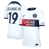 PSG Nike Away Stadium Shirt 2023-24 - Kids with Lee Kang In  19 and Champions League printing and badges - Kit Captain