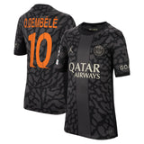 PSG x Jordan Third Stadium Shirt 2023-24 - Kids with O.Dembélé 10 and Champions League printing and badges - Kit Captain