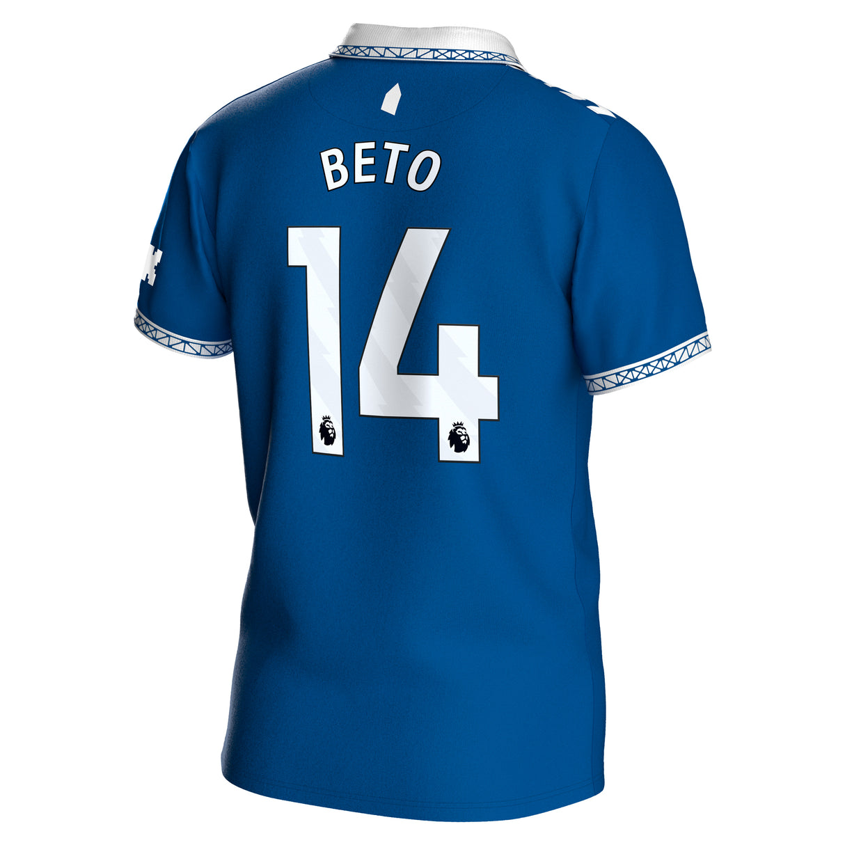 Everton Hummel Home Shirt 2023-24 with Beto 14 printing - Kit Captain