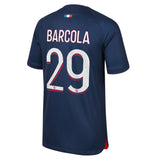 Paris Saint-Germain Nike Home Stadium Shirt 2023-24 - Kids with Barcola 29 printing - Kit Captain