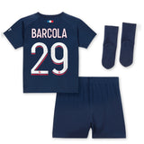 Paris Saint-Germain Nike Home Stadium Kit 2023-24 - Infant with Barcola 29 printing - Kit Captain