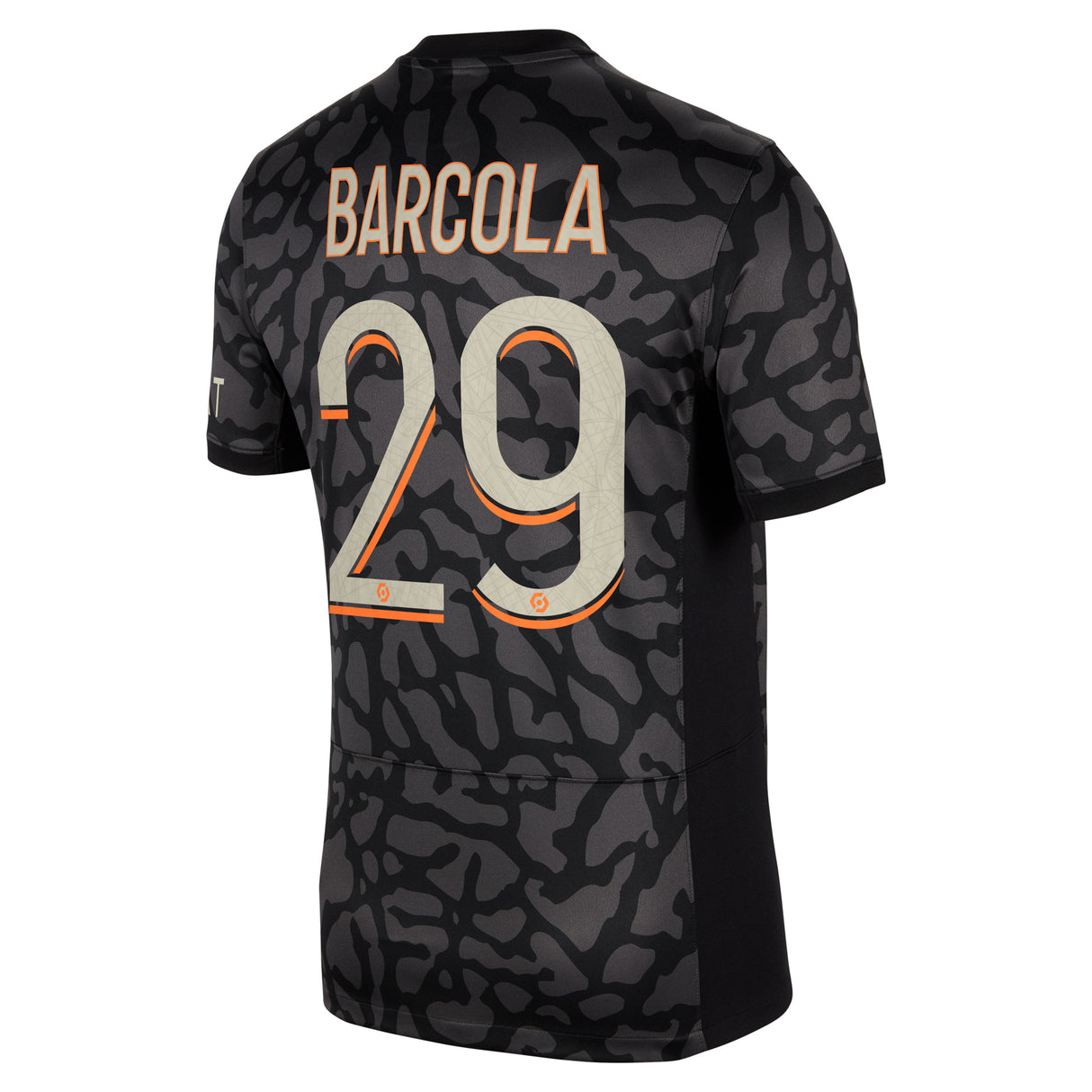 PSG x Jordan Third Stadium Shirt 2023-24 with Barcola 29 printing - Kit Captain