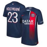 Paris Saint-Germain Nike Home Stadium Shirt 2023-24 - Kids with Kolo Muani 23 printing - Kit Captain