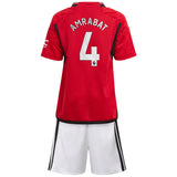 Manchester United EPL Home Mini Kit 2023-24 with Amrabat 4 printing - Kit Captain