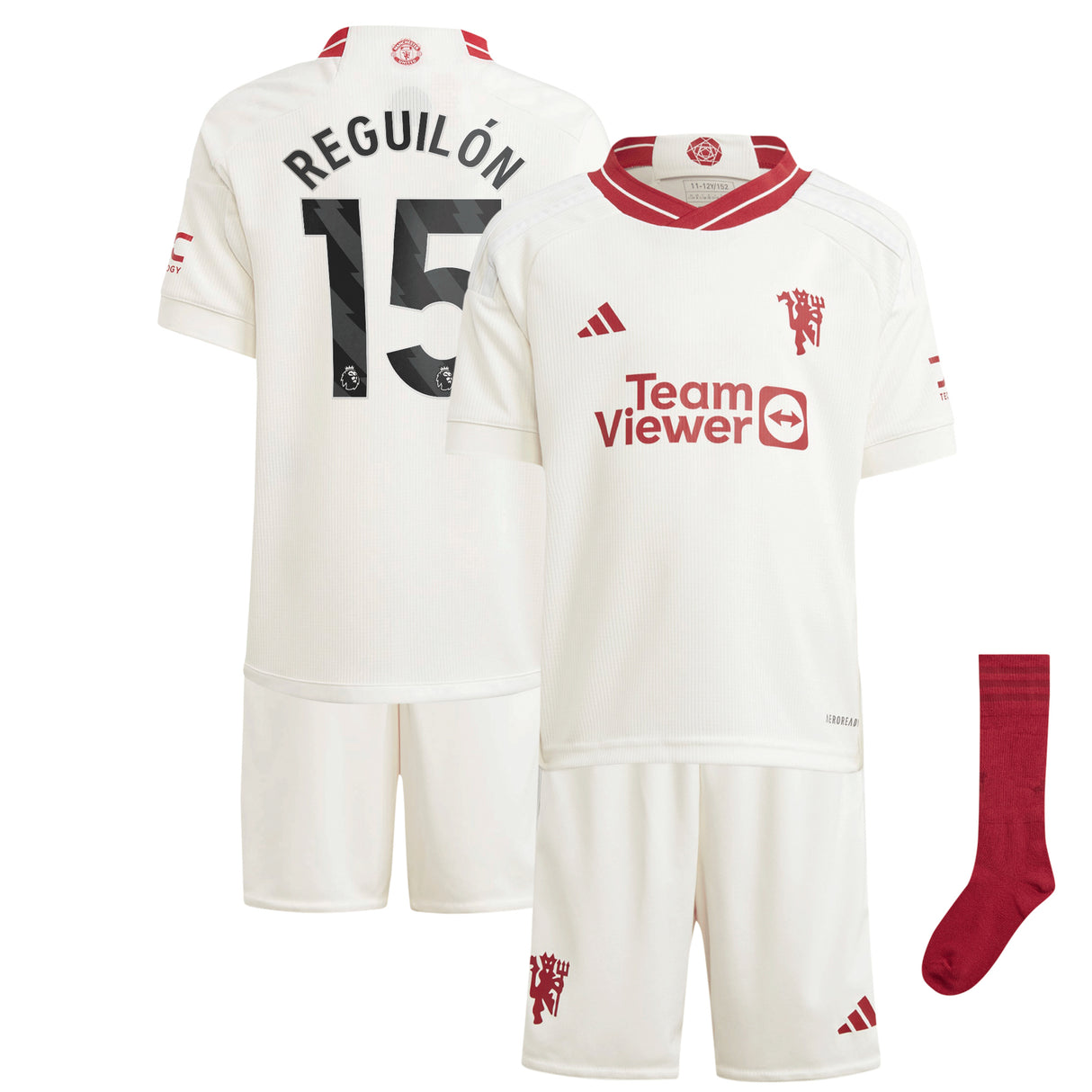 Manchester United EPL Third Mini Kit 2023-24 with Reguilón 15 printing - Kit Captain