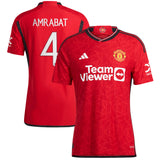 Manchester United Cup Home Authentic Shirt 2023-24 with Amrabat 4 printing - Kit Captain