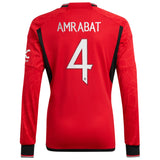 Manchester United Cup Home Shirt 2023-24 - Long Sleeve with Amrabat 4 printing - Kit Captain