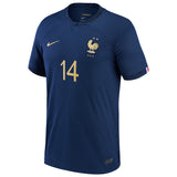 France Home Stadium Shirt 2022 with Rabiot 14 printing - Kit Captain