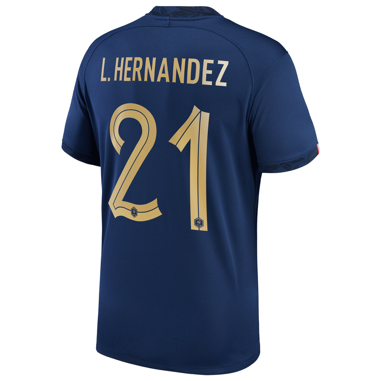 France Home Stadium Shirt 2022 - Kids with L.Hernandez 21 printing - Kit Captain