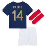 France Home Stadium Kit 2022 - Infant with Rabiot 14 printing - Kit Captain