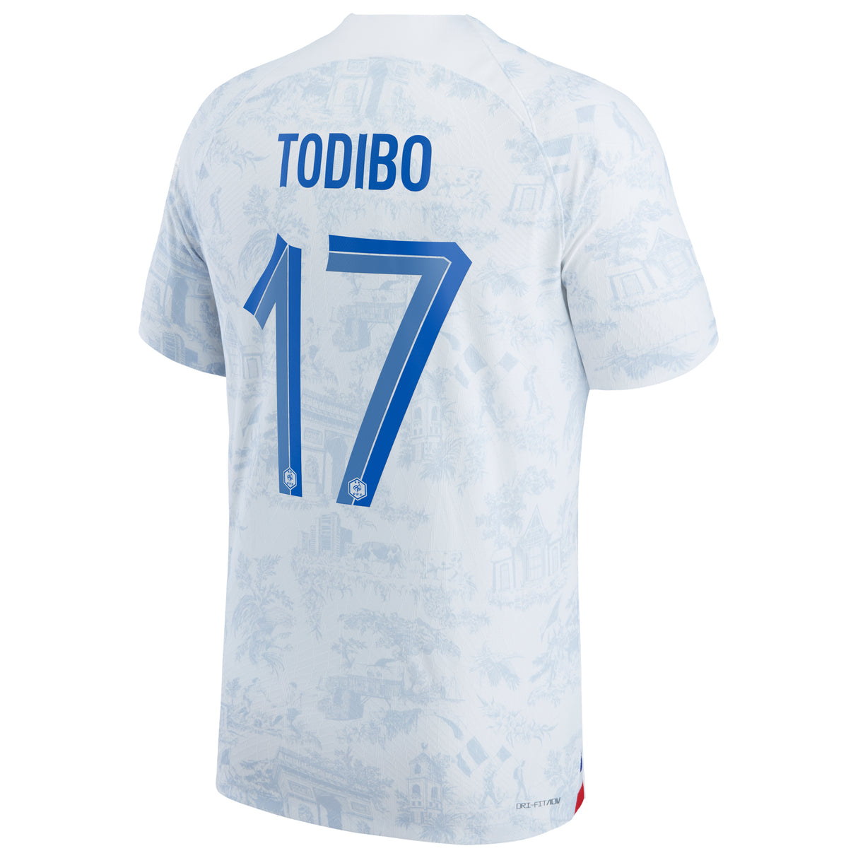 France Away Match Shirt 2022 with Todibo 17 printing - Kit Captain