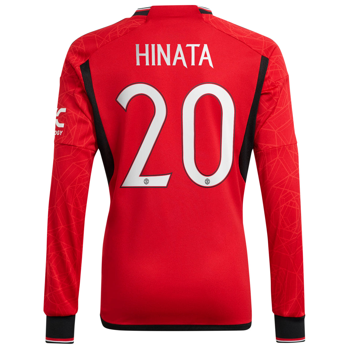 Manchester United Home Shirt 2023-24 - Kids - Long Sleeve with Hinata 20 printing - Kit Captain