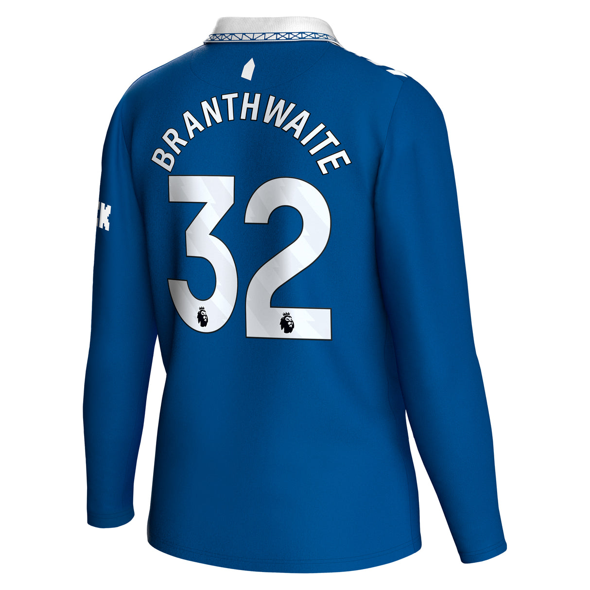 Everton Hummel Home Shirt 2023-24 - Long Sleeve with Branthwaite 32 printing - Kit Captain