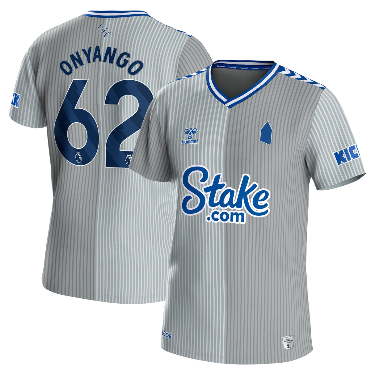 Everton Hummel Ausweichtrikot 2023-24 mit Aufdruck Onyango 62