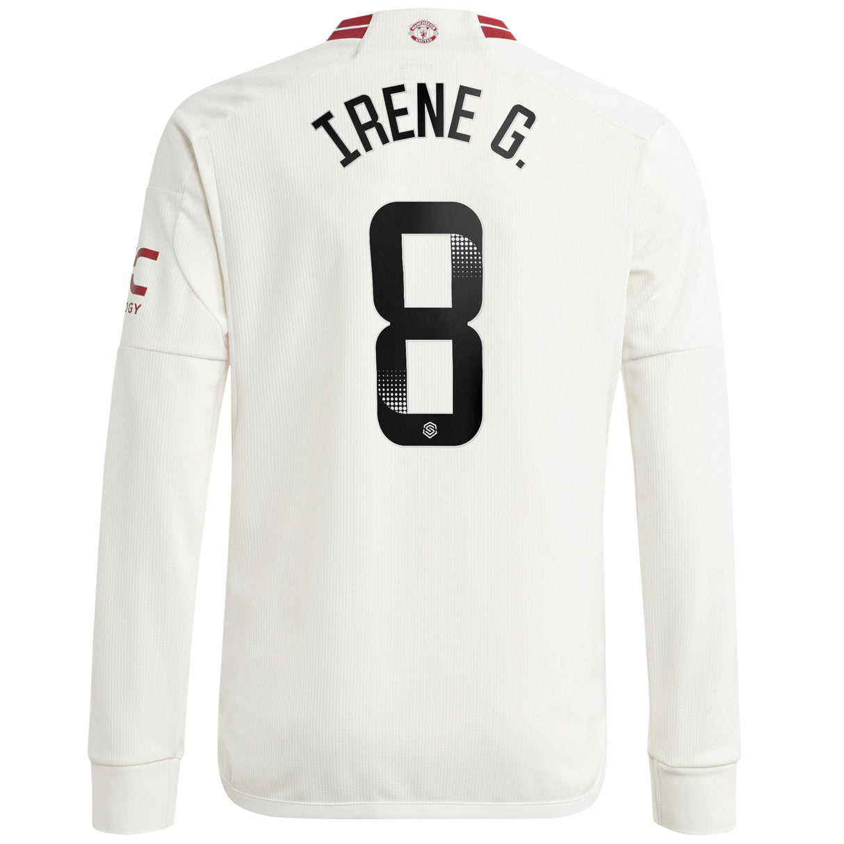 Manchester United WSL adidas Third Shirt 2023-24 - Kids - Long Sleeve - With Irene G. 8 Printing - Kit Captain