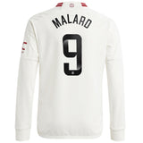 Manchester United WSL adidas Third Shirt 2023-24 - Kids - Long Sleeve - With Malard 9 Printing - Kit Captain