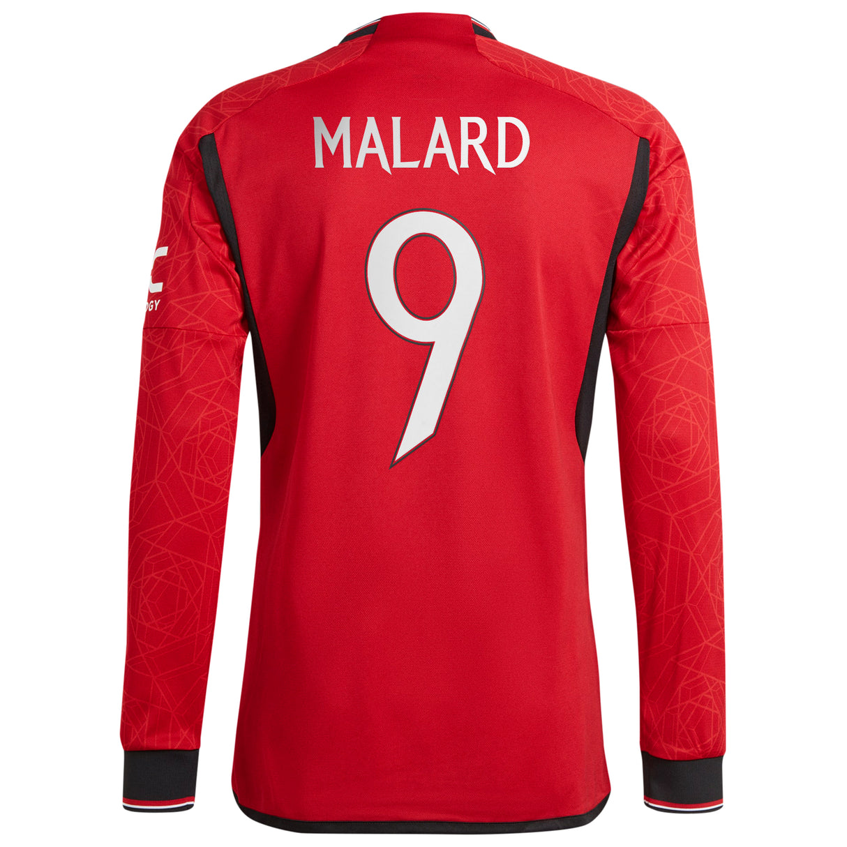 Manchester United Cup adidas Home Authentic Shirt 2023-24 - Long Sleeve - With Malard 9 Printing - Kit Captain