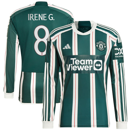 Manchester United Cup adidas Away Shirt 2023-24 - Long Sleeve - With Irene G. 8 Printing - Kit Captain