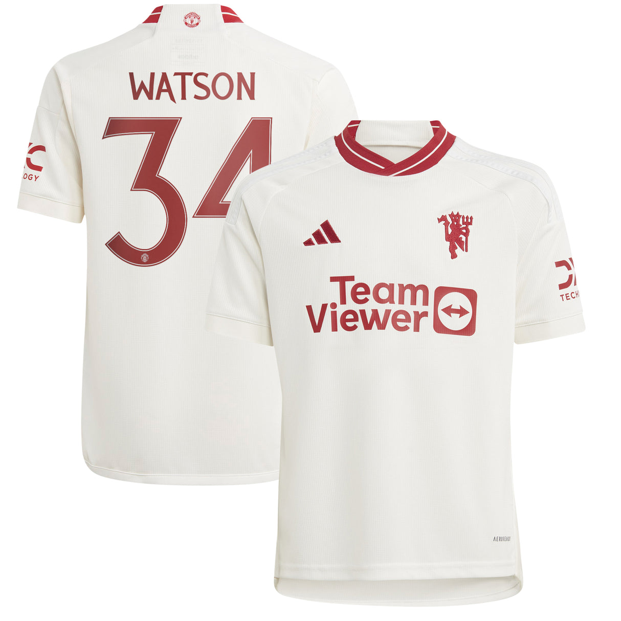 Manchester United Cup adidas Third Shirt 2023-24 - Kids - With Watson 34 Printing - Kit Captain