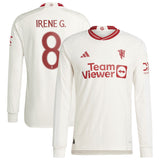 Manchester United Cup adidas Third Authentic Shirt 2023-24 - Long Sleeve - With Irene G. 8 Printing - Kit Captain