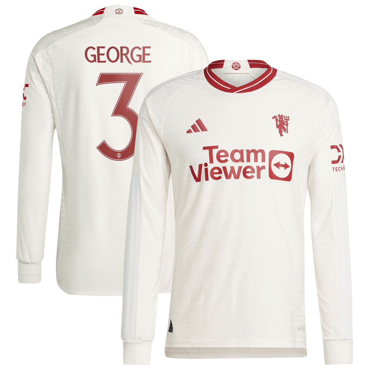 Manchester United Cup adidas Third Authentic Shirt 2023-24 - Long Sleeve - With George 3 Printing - Kit Captain