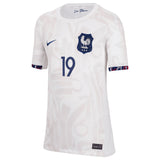 France Women Nike Away Stadium Shirt 2023-24 - Kids with Mbock 19 printing - Kit Captain