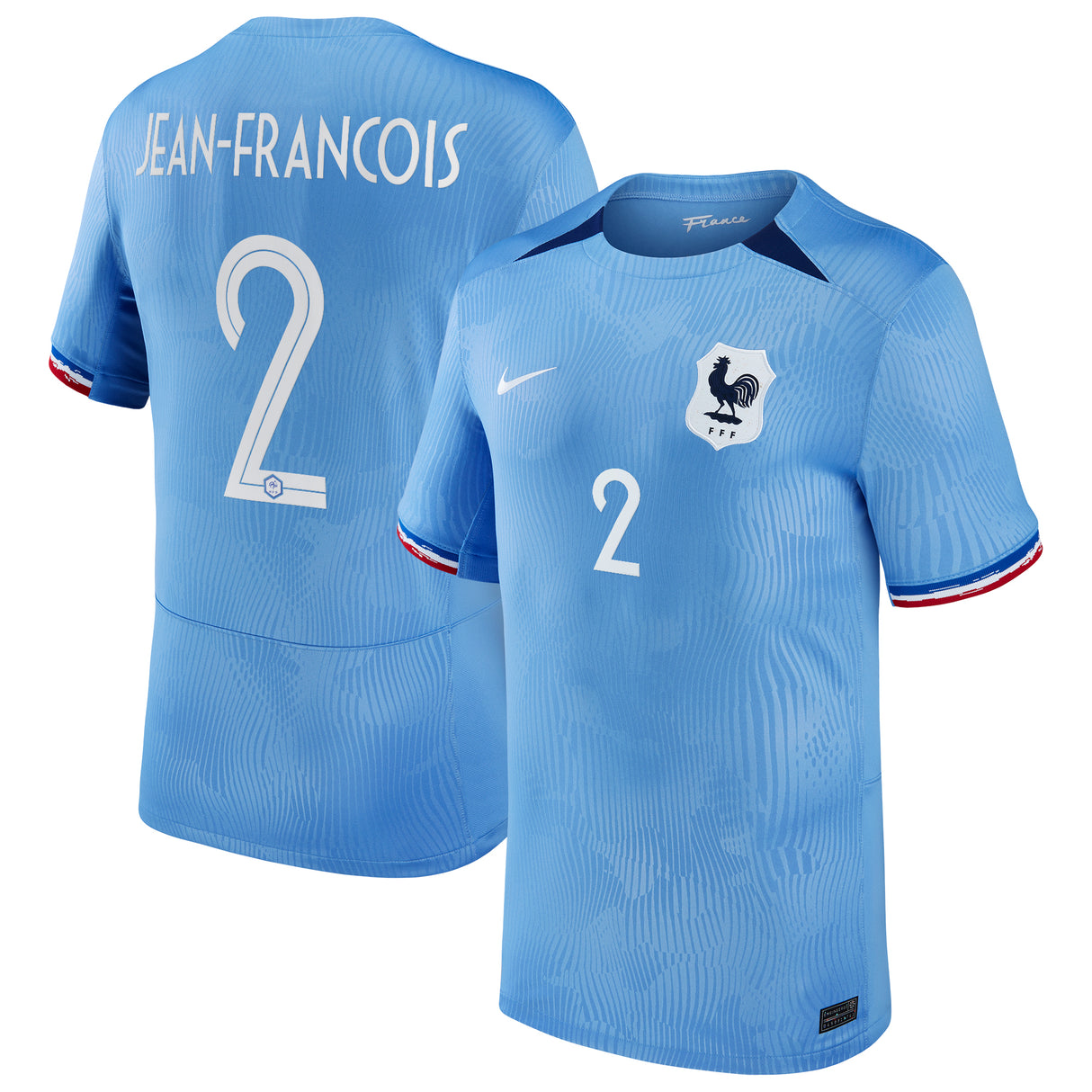 France Women Nike Home Stadium Shirt 2023-24 - Mens with Jean-Francois 2 printing - Kit Captain