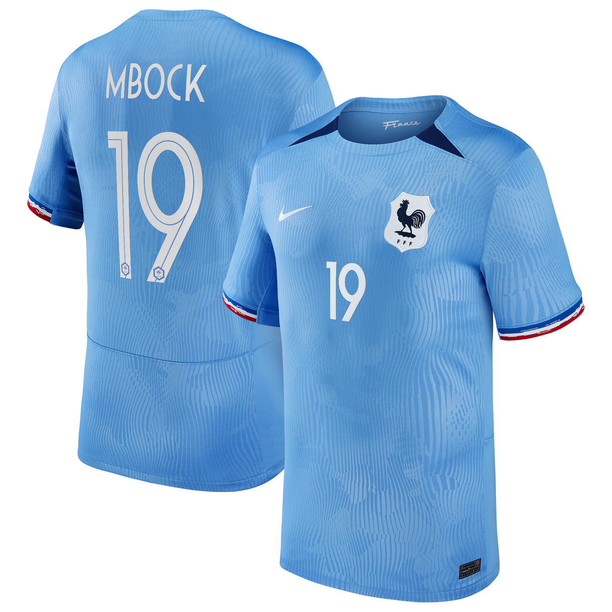 Frankreich Damen Nike Stadion-Heimtrikot 2023-24 – Herren mit Aufdruck Mbock 19