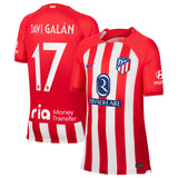 Atlético de Madrid Metropolitano Nike Home Stadium Shirt 2023-24 - Kids with Javi Galán 17 printing - Kit Captain